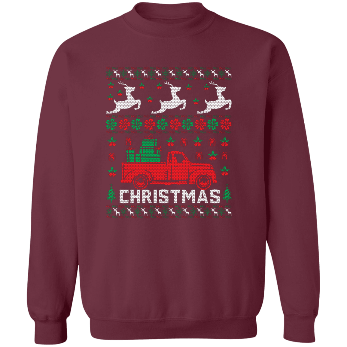 Presents Christmas Farm Truck Sweatshirt