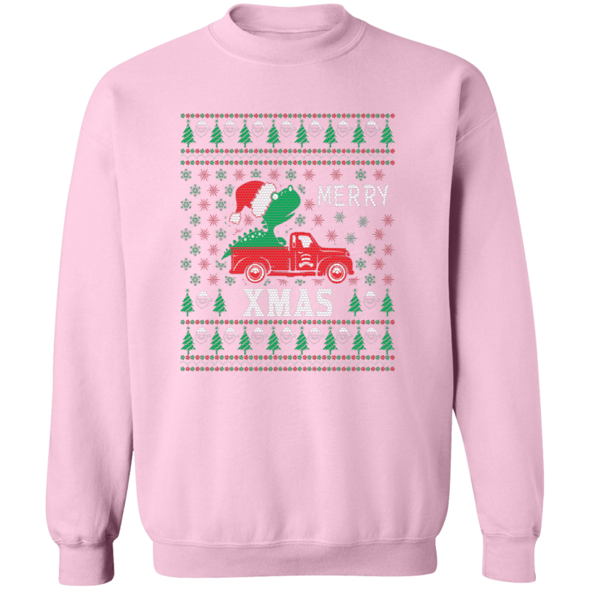 Merry Xmas Dinosaur Farm Truck Sweatshirt