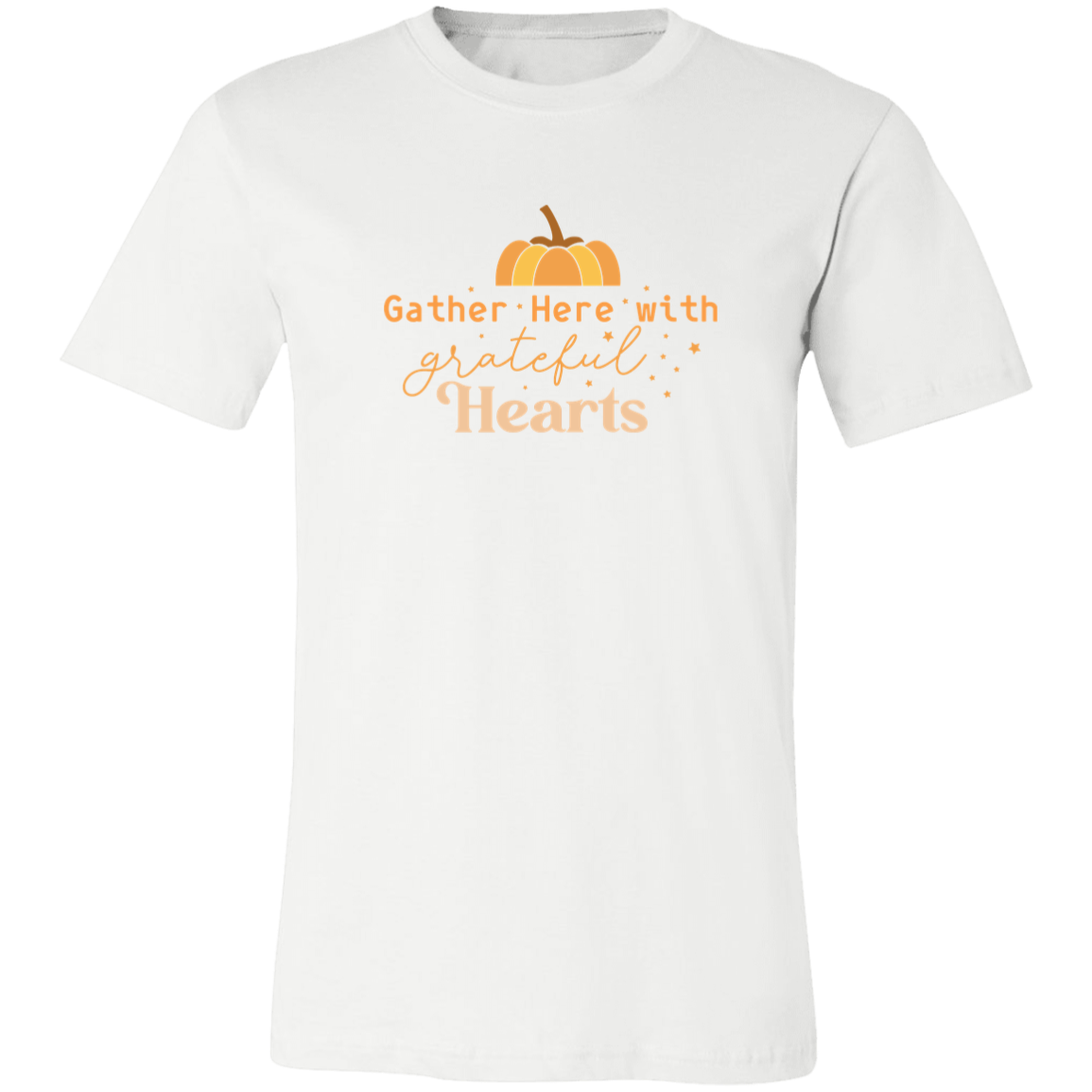 Gather Here with Grateful Hearts Pumpkin Shirt