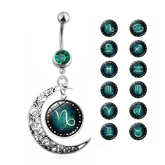 Zodiac Sign Belly Ring - Surgical Steel